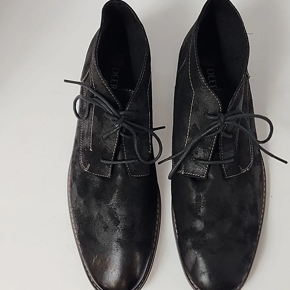 Deer Stages Men's Black Chukka Textured Ankle Boots Lace-Up Shoes, sz 13